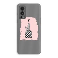 Zwart-wit cactus: OnePlus Nord 2 5G Transparant Hoesje