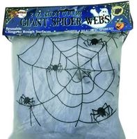 Spinneweb wit 50gr + 2 glow in dark spinnen