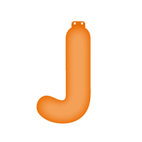 Oranje opblaasbare letter J - thumbnail