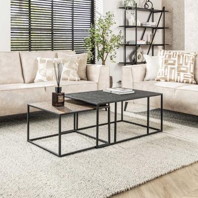 LifestyleFurn Salontafel 'Derrick' Metaal, Set van 2 stuks