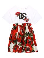 Dolce & Gabbana Kids robe en coton à fleurs - Blanc - thumbnail