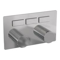 BRAUER Stripe 3-weg Inbouwthermostaat - drukknoppen - in- en afbouwdelen - chroom 5-CE-356