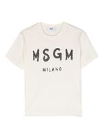 MSGM Kids t-shirt en coton à logo imprimé - Blanc