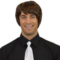 Carnaval verkleed pruik - Brits/popster - bruin - kort haar stijl - heren
