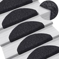 VidaXL Trapmatten zelfklevend 10 stuks 65x21x4 cm zwart halfrond groot