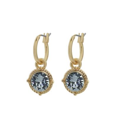 Biba Hang Oorbellen Goud met Swarovski Steentje Ind. Sapphire