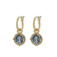 Biba Hang Oorbellen Goud met Swarovski Steentje Ind. Sapphire