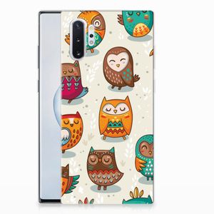 Samsung Galaxy Note 10 Plus TPU Hoesje Vrolijke Uilen