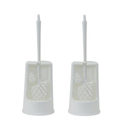 Toiletborstel - 2x - inclusief randreiniger - wit