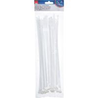 Max Hauri 136686 Kabelbinder 300 mm 7.5 mm Wit Hersluitbaar, Flexibel 20 stuk(s)
