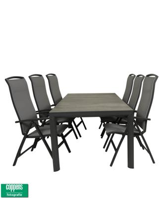 Qopps Kings tuintafel 220 met Houston verstelbare tuinstoel