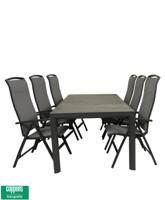 Qopps Kings tuintafel 220 met Houston verstelbare tuinstoel