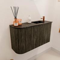 Toiletmeubel Mondiaz Joya Dlux | 71.6 cm | Meubelkleur Shadow | Faye wastafel Lava Wasbak Rechts | 1 kraangat