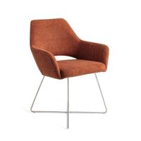 Jesper Home Eetkamerstoel 'Yanai' Cross Steel, kleur Tuscan Terra