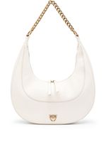 PINKO sac porté épaule à plaque Love Birds en cuir - Blanc