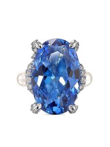 Anabela Chan bague Agua Mermaid en or blanc 18ct - Bleu