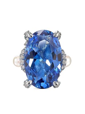 Anabela Chan bague Agua Mermaid en or blanc 18ct - Bleu