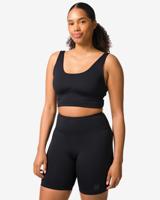 HEMA Sportbh light support zonder beugel zwart (zwart)