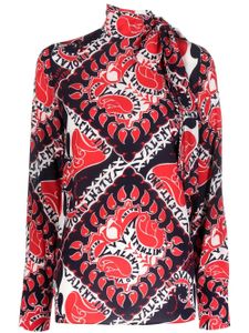 Valentino Garavani blouse à imprimé graphique - Bleu