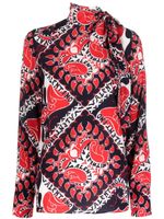 Valentino Garavani blouse à imprimé graphique - Bleu