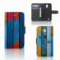 Samsung Galaxy S4 Book Style Case Wood Heart - Cadeau voor je Vriend - thumbnail