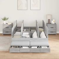 Opbergbedframe Grijs sonoma 236.5 x 120 x 31.5 cm Bewerkt hout