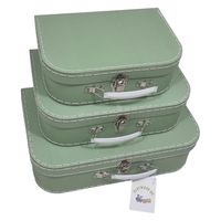 Playwood kartonnen koffer set groen, 3st.