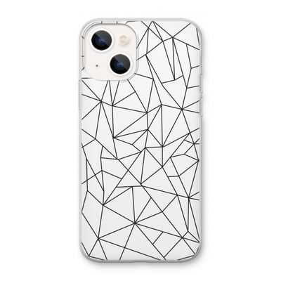 Geometrische lijnen zwart: iPhone 13 mini Transparant Hoesje