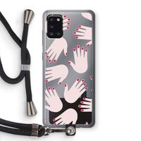 Hands pink: Samsung Galaxy A31 Transparant Hoesje met koord
