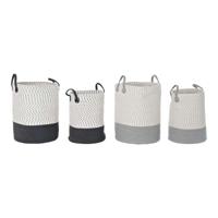 Basket spelset DKD Home Decor Wit Grijs Lichtgrijs (2 Onderdelen) (2 Stuks)