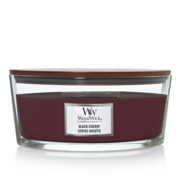 WoodWick Geurkaars Ellipse Black Cherry - 9 cm / 19 cm - Geurkaars in Glas - Houten Lont