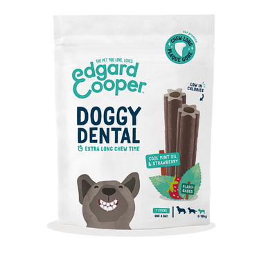 Edgard & Cooper Doggy Dental Munt & Aardbei Small 7 sticks