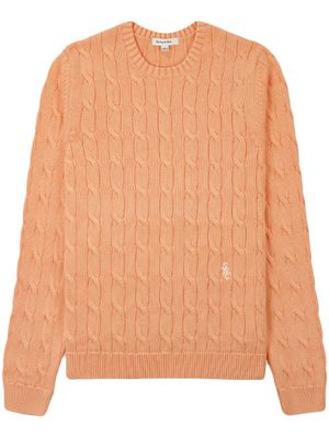Sporty & Rich pull en maille torsadée à logo brodé - Orange