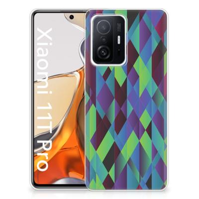 Xiaomi 11T | 11T Pro | TPU Hoesje | Abstract Green Blue