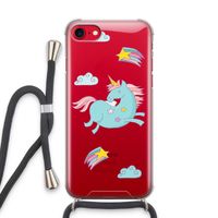 Vliegende eenhoorn: iPhone SE 2020 Transparant Hoesje met koord