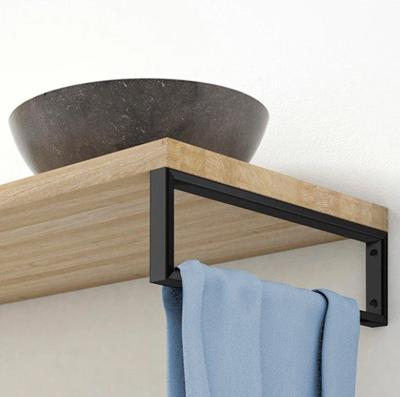 Wiesbaden Bracket ophangbeugel plankdrager vierkant 40x14 cm zwart mat