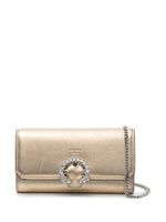 Jimmy Choo Madeline crystal-buckle clutch - Or