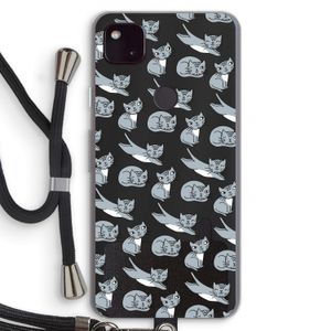 Poezen: Pixel 4a 5G Transparant Hoesje met koord