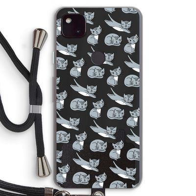 Poezen: Pixel 4a 5G Transparant Hoesje met koord