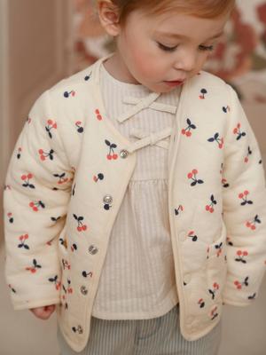 Gewatteerd vestje voor babymeisjes vanille