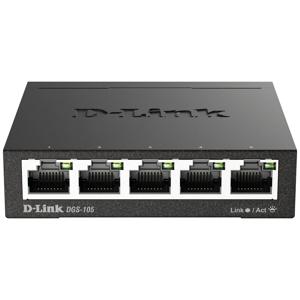 D-Link DGS-105 Unmanaged L2 Gigabit Ethernet (10/100/1000) Zwart