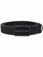 Philipp Plein ceinture en cuir à plaque logo - Noir - thumbnail