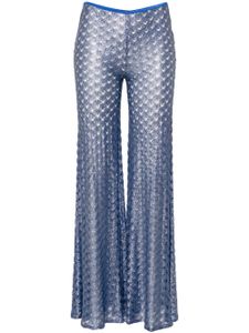 Missoni pantalon évasé à effet en dentelle - Bleu