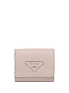 Prada portefeuille en cuir à plaque logo - Rose