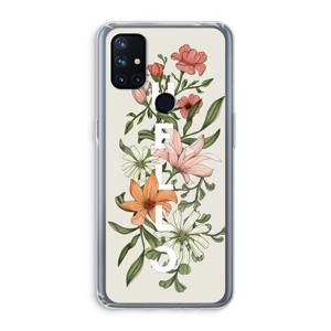 Hello bloemen: OnePlus Nord N10 5G Transparant Hoesje