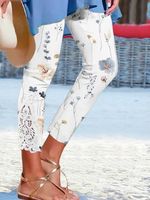 Lace Tight Floral Casual Leggings