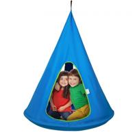 VEVOR hanggrot ø 100 x 132 cm hangstoel 113 kg draagvermogen hangmat van 600D Oxford stof en stalen frame hangzit hangtent schommel therapieschommel blauw hangschommel kinderen