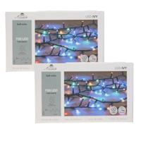 Kerstverlichting Ivy - 2x - 700 led lampjes - gekleurd - 1600 cm - lichtsnoer