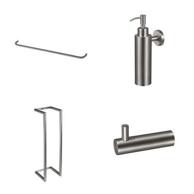 Accessoireset Qisani Flow Badkamer Geborsteld RVS