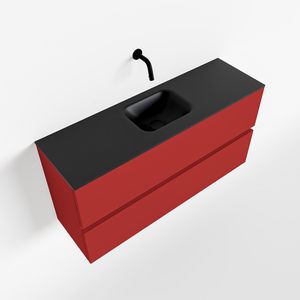 Toiletmeubel Mondiaz Ada | 100 cm | Meubelkleur Fire | Lex wastafel Urban Midden | Zonder kraangat